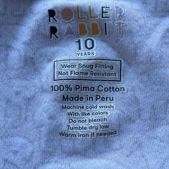 Roller Rabbit Girls Pima Cotton Elephant Printed Long Sleeve 2PC Pajama Set 10 - Picture 11 of 12